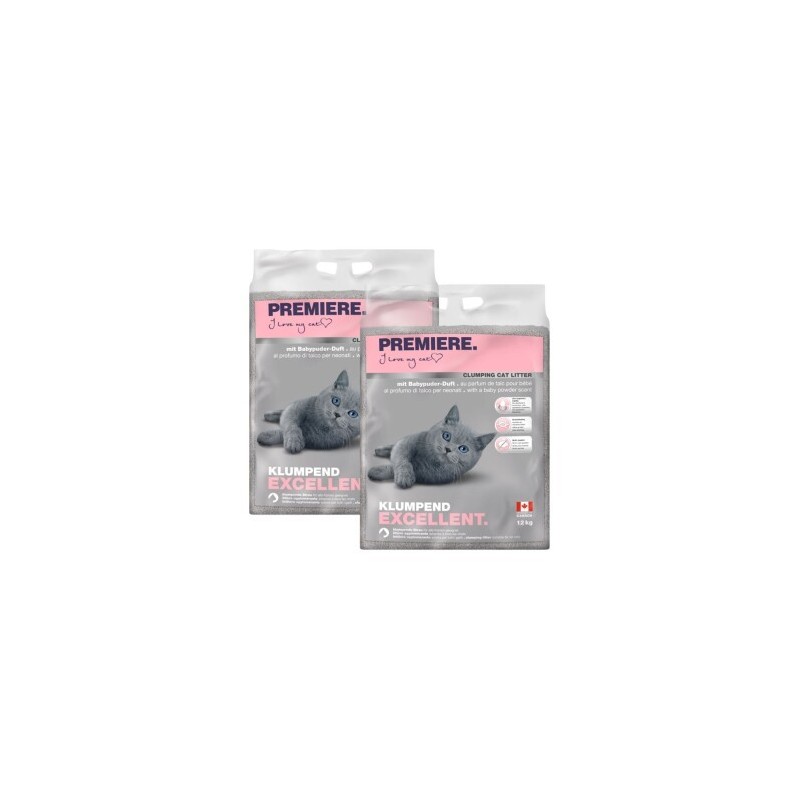 PREMIERE Excellent Babypuder Klumpstreu 2x12 kg
