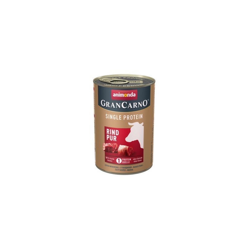 animonda GranCarno Single Protein Nassfutter Hund Adult, Rind pur 6x400 g