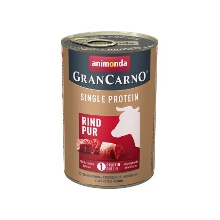 animonda GranCarno Single Protein Nassfutter Hund Adult, Rind pur 6x400 g