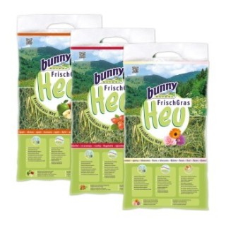 Bunny Frischgras-Heu Set 3x500g Apfel, Hagebutte und Blüten