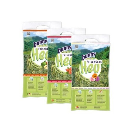 Bunny Frischgras-Heu Set 3x500g Apfel, Hagebutte und Blüten
