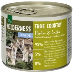 REAL NATURE WILDERNESS Nassfutter für Hunde Junior True Country, Huhn und Lachs 6x200 g
