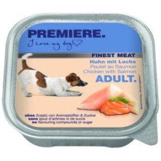 PREMIERE Finest Meat Nassfutter Hund Adult, Huhn mit Lachs 10x150 g