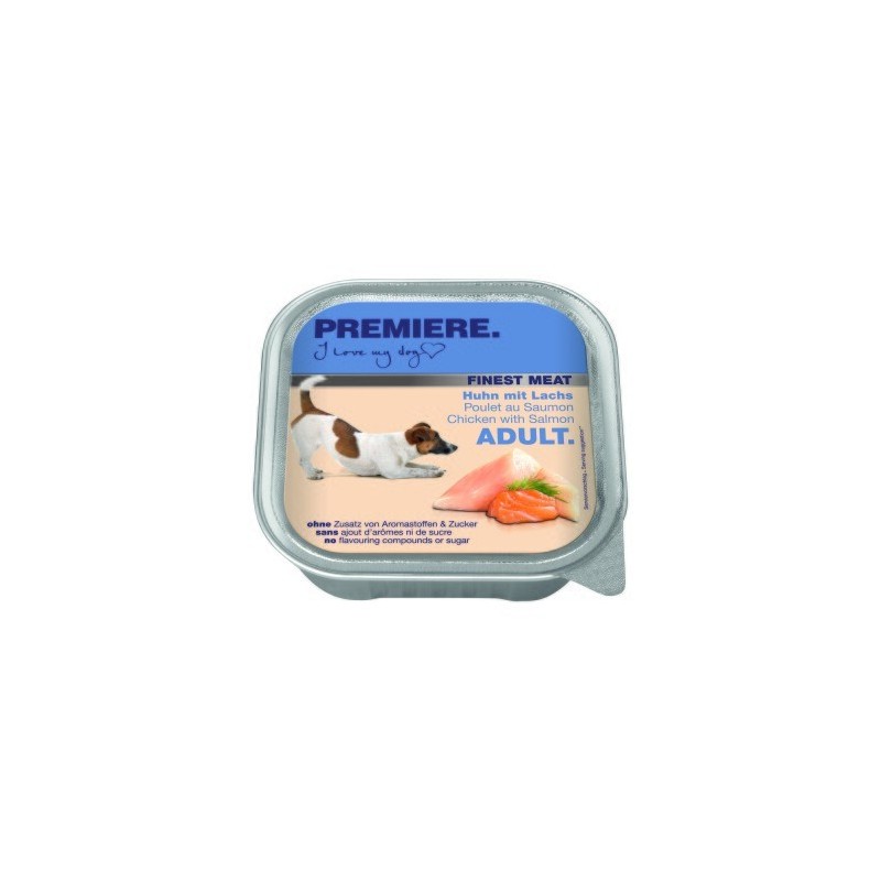 PREMIERE Finest Meat Nassfutter Hund Adult, Huhn mit Lachs 10x150 g