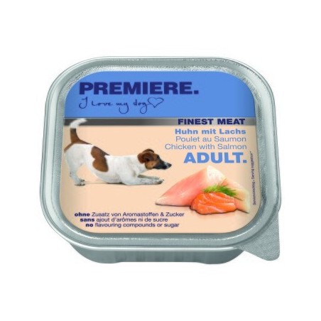 PREMIERE Finest Meat Nassfutter Hund Adult, Huhn mit Lachs 10x150 g