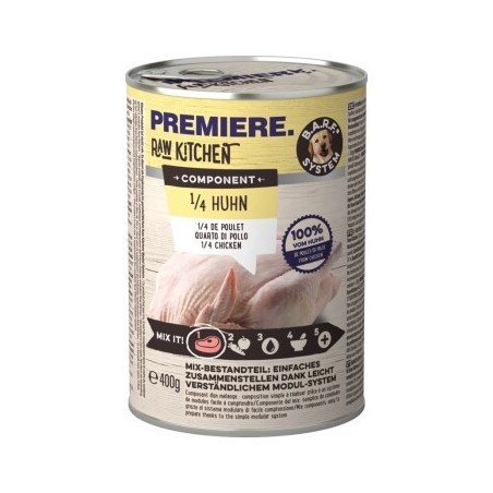 PREMIERE RAW KITCHEN Nassfutter Hund Adult Component, 1/4 Huhn 6x400 g