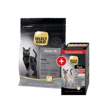 SELECT GOLD Adult Classic Fit Mischfütterungs-Set Classic Fit 400g + 6x85g Multipack Schale