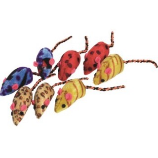 Josty Trendmäuse mit Catnip, 8Stk.,6,5cm, Farben assortiert