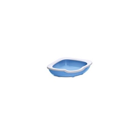 Josty Katzen-Ecktoilette Fred mit Rand silber/ blau