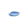 Josty Katzen-Ecktoilette Fred mit Rand silber/ blau