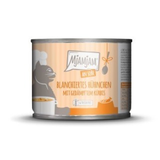 MjAMjAM Nassfutter Katze Adult, Blanchiert in Sauce 6x185 g Huhn & Kürbis