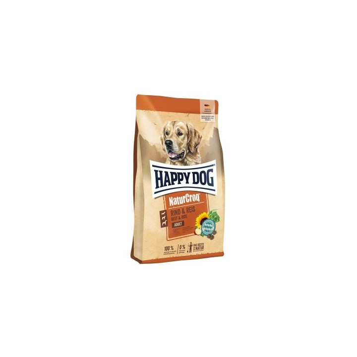 HAPPY DOG NaturCroq Trockenfutter Hund Adult, Rind & Reis 2x15 kg