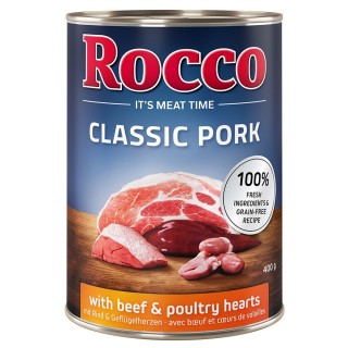 Rocco Classic Pork 6 x 400g Rind & Geflügelherzen