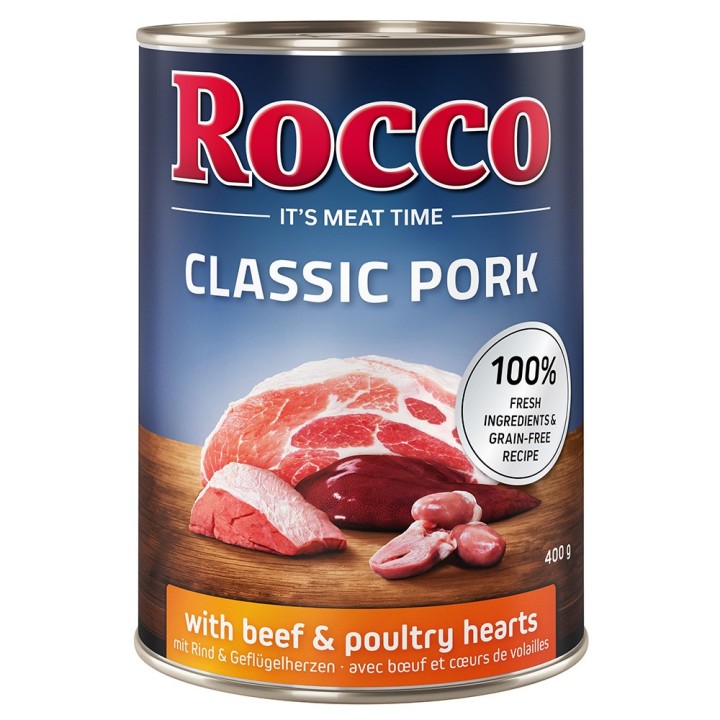 Rocco Classic Pork 6 x 400g Rind & Geflügelherzen