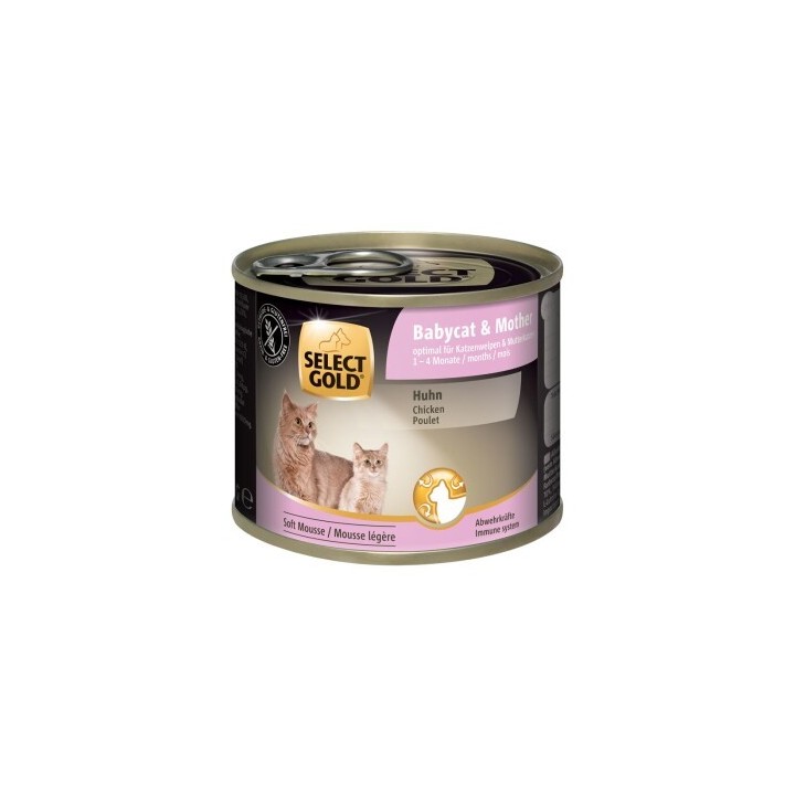 SELECT GOLD Babycat & Mother Soft Mousse Huhn 6x200 g