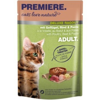 PREMIERE cats love nature Deluxe Ragout mit Geflügel, Rind und Pasta 24x100 g