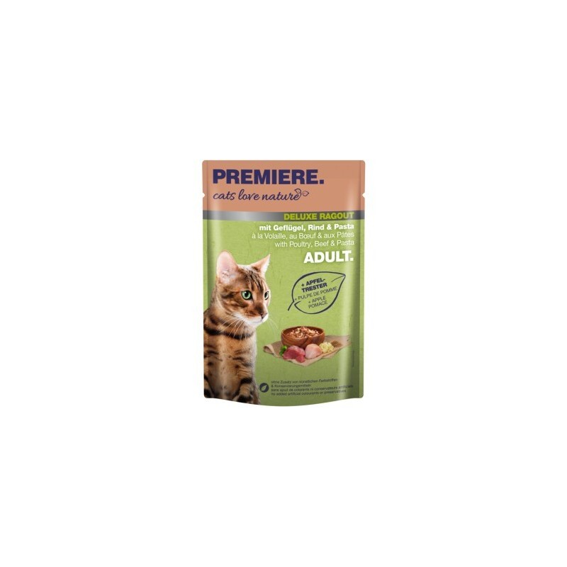 PREMIERE cats love nature Deluxe Ragout mit Geflügel, Rind und Pasta 24x100 g