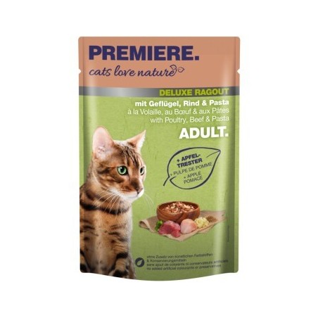 PREMIERE cats love nature Deluxe Ragout mit Geflügel, Rind und Pasta 24x100 g