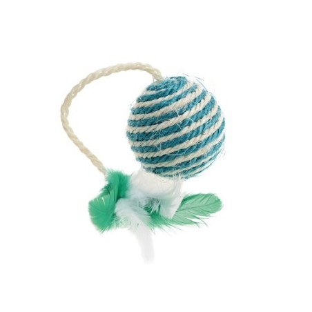 AniOne Spielz. Sisal Ball mit Feder 6cm