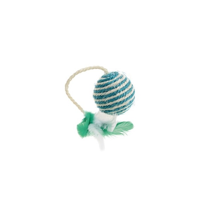 AniOne Spielz. Sisal Ball mit Feder 6cm