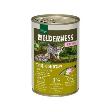 REAL NATURE WILDERNESS Kitten True Country, Huhn und Lachs 6x400 g