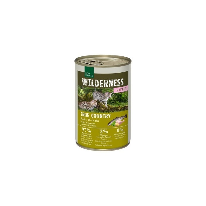 REAL NATURE WILDERNESS Kitten True Country, Huhn und Lachs 6x400 g