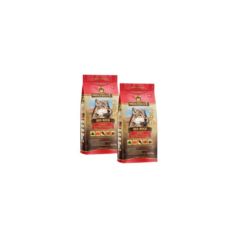 WOLFSBLUT Adult Red Rock, Kängurufleisch mit Kürbis 2x12.5 kg