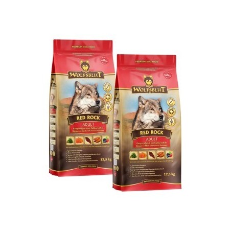 WOLFSBLUT Adult Red Rock, Kängurufleisch mit Kürbis 2x12.5 kg