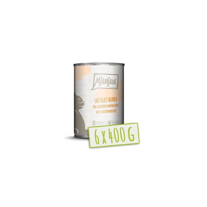 MjAMjAM Nassfutter Katze Adult 6x400 g Huhn an Möhrchen