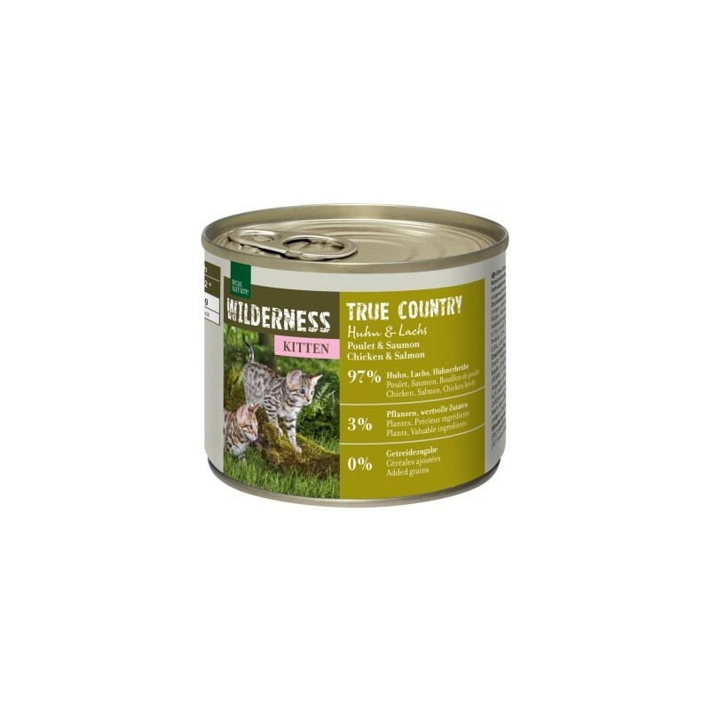 REAL NATURE WILDERNESS Kitten True Country, Huhn und Lachs 6x200 g