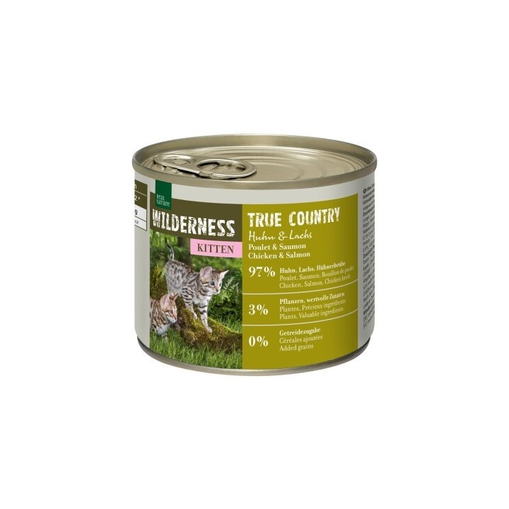 REAL NATURE WILDERNESS Kitten True Country, Huhn und Lachs 6x200 g