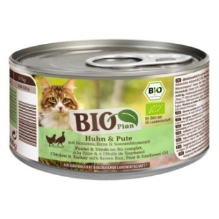 BIOPlan Adult Huhn und Pute mit Naturreis, Birne und Sonnenblumenöl 6x200 g