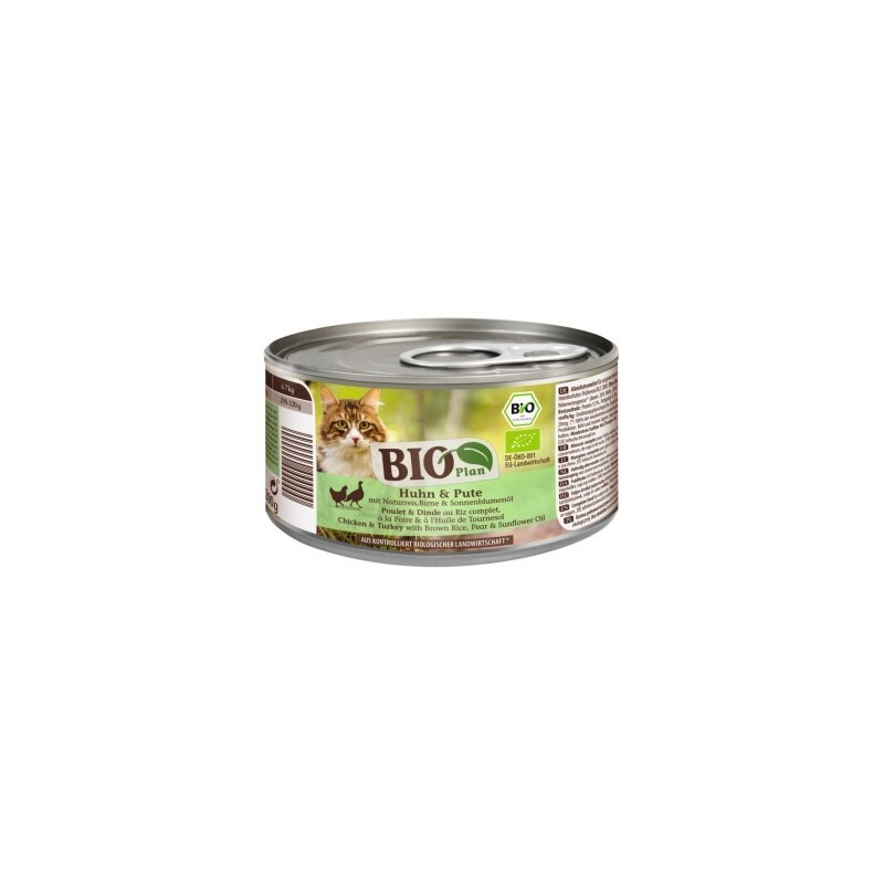 BIOPlan Adult Huhn und Pute mit Naturreis, Birne und Sonnenblumenöl 6x200 g