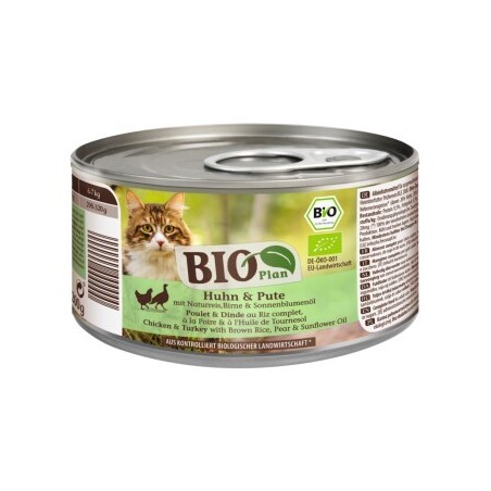 BIOPlan Adult Huhn und Pute mit Naturreis, Birne und Sonnenblumenöl 6x200 g