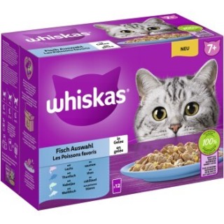 Whiskas Multipack 7+ Fisch Auswahl in Gelee 12 x 85g
