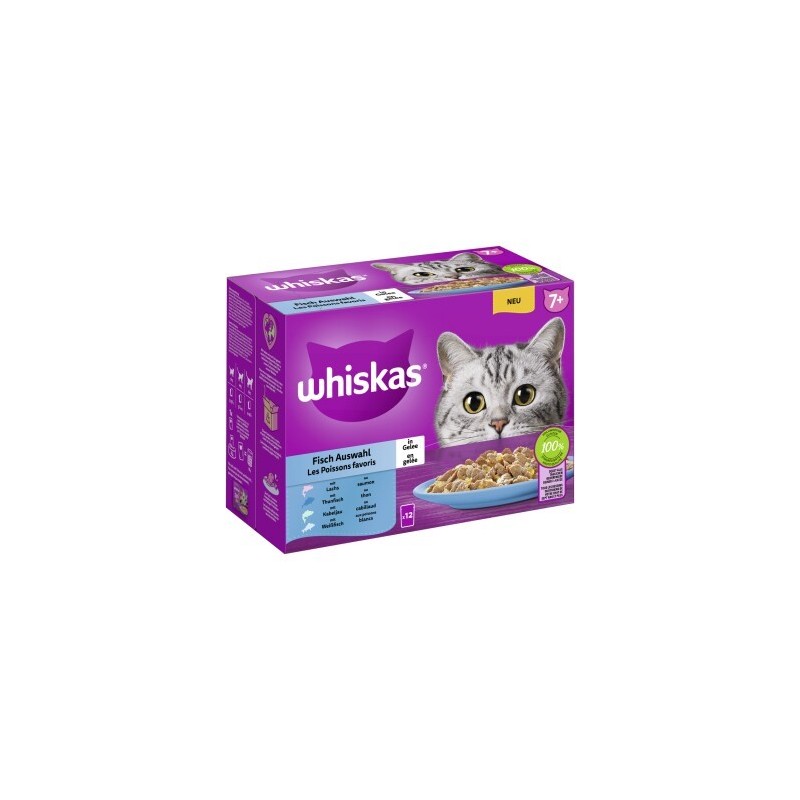 Whiskas Multipack 7+ Fisch Auswahl in Gelee 12 x 85g