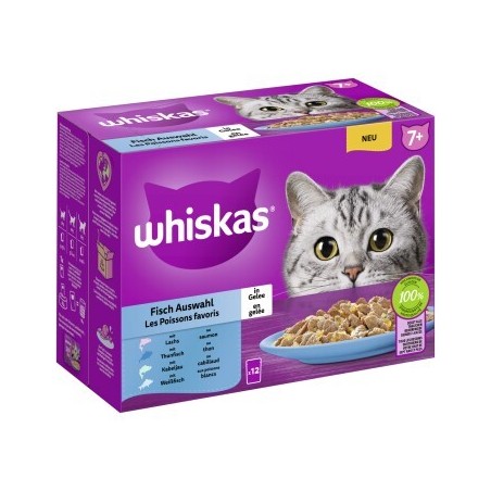 Whiskas Multipack 7+ Fisch Auswahl in Gelee 12 x 85g