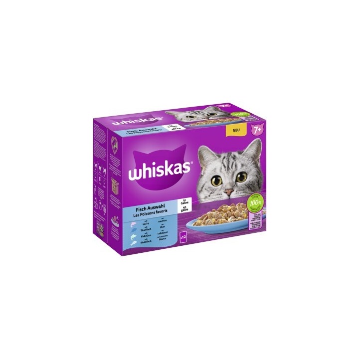 Whiskas Multipack 7+ Fisch Auswahl in Gelee 12 x 85g