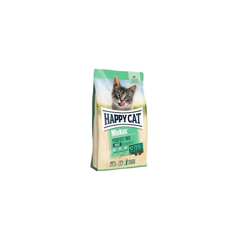 HAPPY CAT Minkas Trockenfutter Katze Adult, Perfect Mix, Geflügel, Fisch & Lamm 2x10 kg