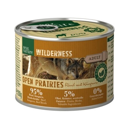 REAL NATURE WILDERNESS Adult Open Prairies, Rind mit Känguru 6x200 g