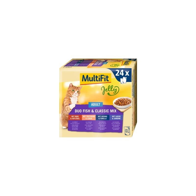 MultiFit Adult Jelly Duo Fish & Classic Mix Multipack 24x100 g