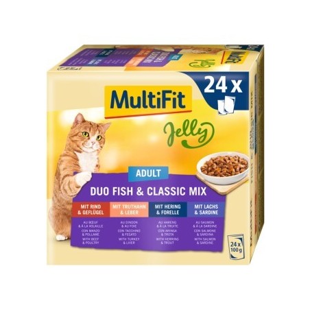 MultiFit Adult Jelly Duo Fish & Classic Mix Multipack 24x100 g