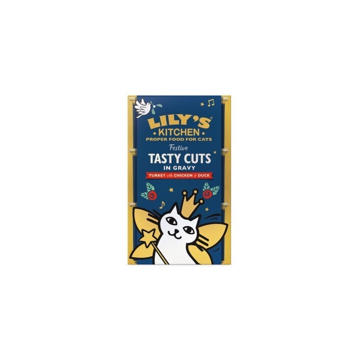 LILY'S KITCHEN Nassfutter Katze Adut Tasty Cuts X-mas Trio 3x85g