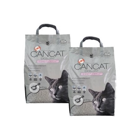 Agros Trading Agros CANCAT excellent Klumpstreu mit Babypuderduft 2x8 kg