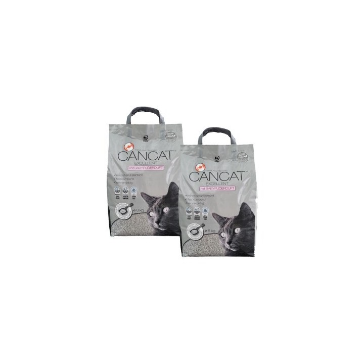 Agros Trading Agros CANCAT excellent Klumpstreu mit Babypuderduft 2x8 kg