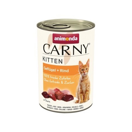 animonda Carny Nassfutter Katze Kitten Geflügel und Rind 12x400 g