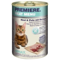 PREMIERE Meat Menu Adult Rind mit Pute und Shrimps 24x400 g