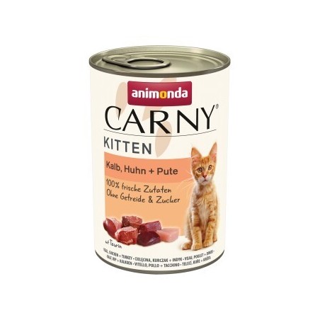animonda Carny Nassfutter Katze Kitten Kalb, Huhn und Pute 12x400 g