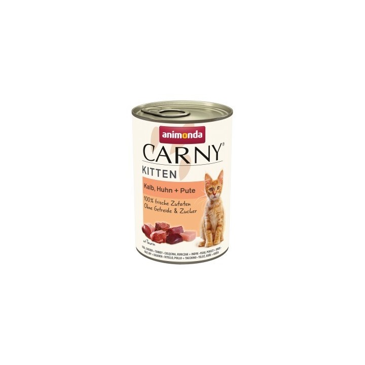 animonda Carny Nassfutter Katze Kitten Kalb, Huhn und Pute 12x400 g
