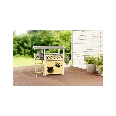 AniOne Katzenlodge mit Blumenkasten